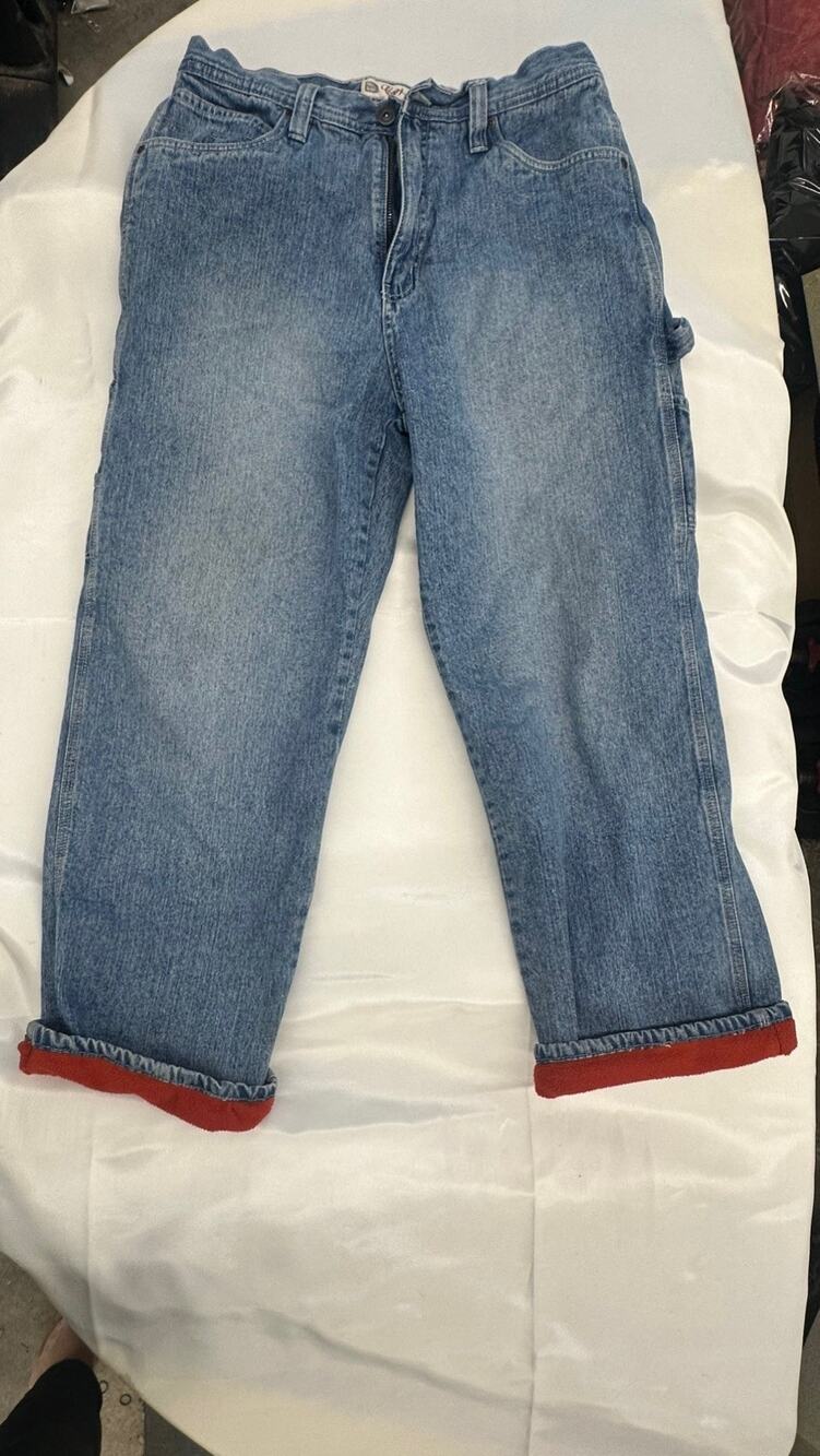 VTG Y2K Mens 32x29 Faded Glory Fleece Lined Carpenter Denim Blue Jeans Pants